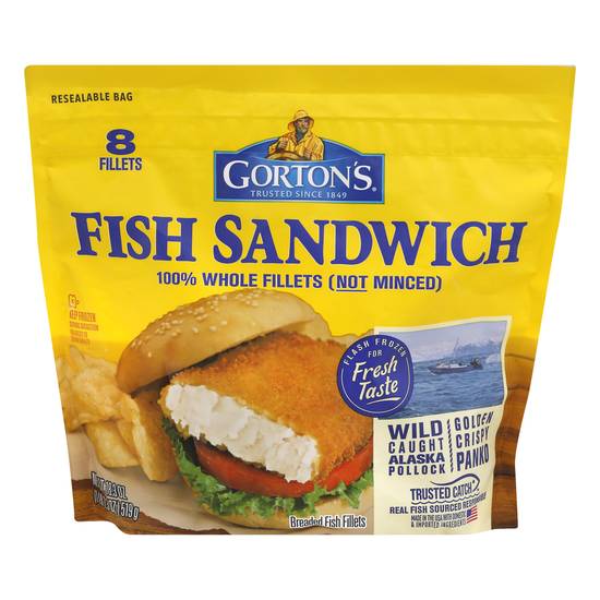 Gorton's Fish Sandwich Breaded Fish Fillets (8 ct)