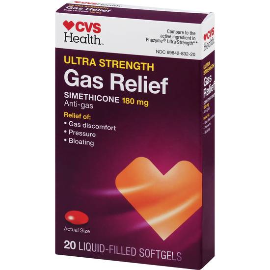 Cvs Health Ultra Strength 180 mg Liquid-Filled Gas Relief Softgels (20 ct)