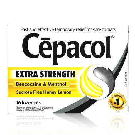 Cepacol Extra Strength Sucrose Free Honey-Lemon Lozenges (16 units)