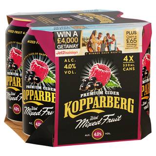 Kopparberg Premium Cider Mixed Fruit Cans 4 x 330ml