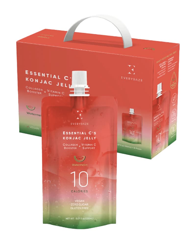 Everydaze Essential C’s Konjac Collagen + Vitamin C Jelly, Watermelon (5.07 fl oz, 10 ct)