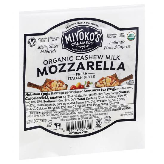 Miyoko's Creamery Organic Cashew Milk Mozzarella Fresh Italian Style Cheese