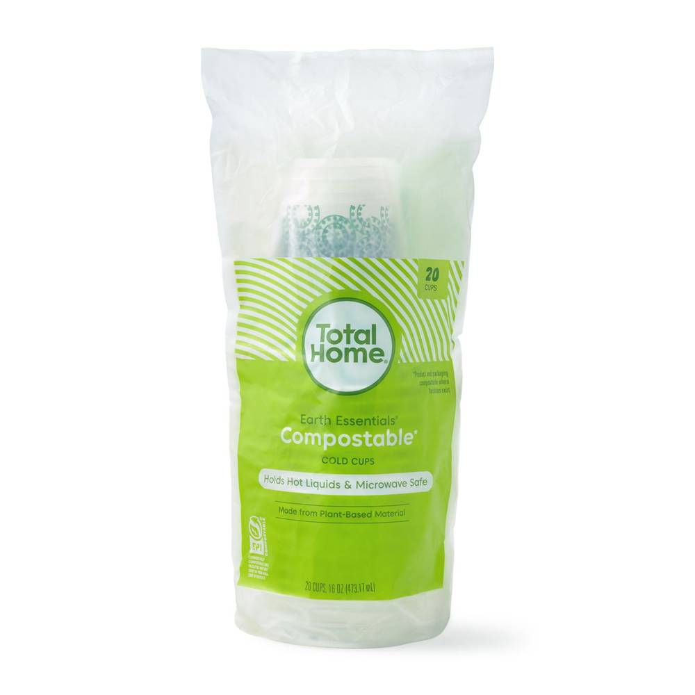 Total Home Earth Essentials Compostable Cold Cups