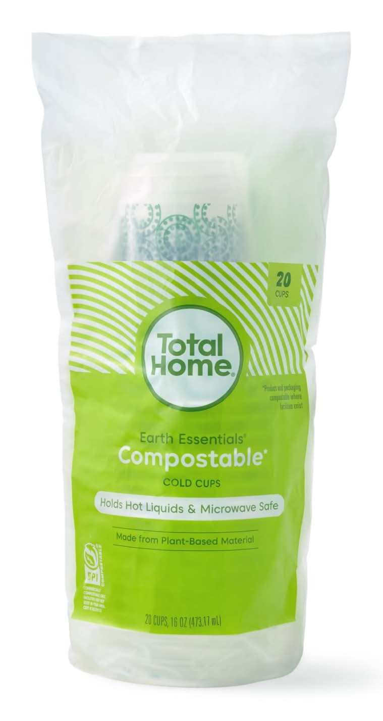 Total Home Earth Essentials Compostable Cold Cups (20 ct)