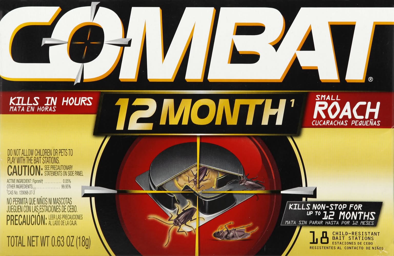 Combat 18 Child-Resistant Small Roach Bait Stations (0.64 oz)