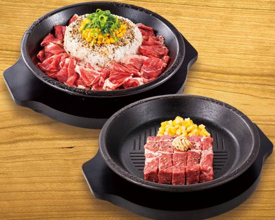 人気のお肉コンビ② (お肉たっぷり×ワイルドステーキ180g�）