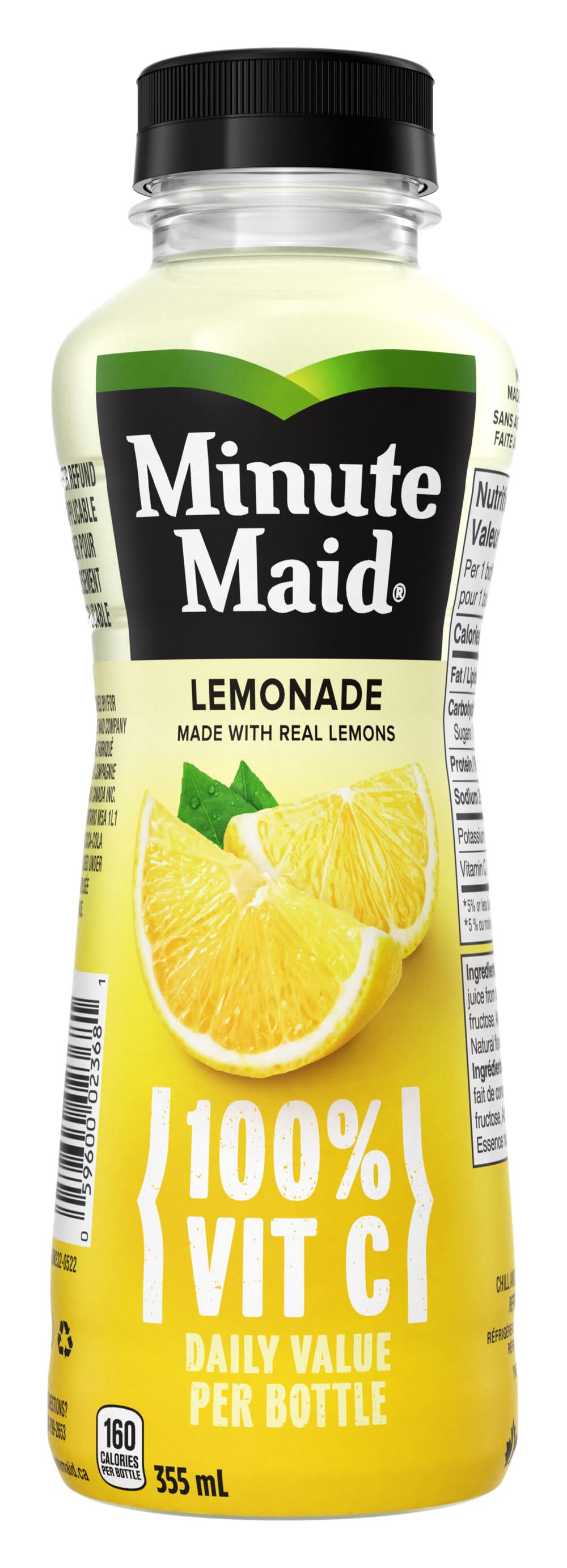 Minute Maid 100% Vitamin C Juice, Lemonade (355 ml)