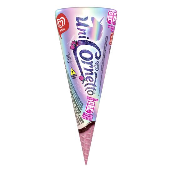 Kibon sorvete sabor morango com confeitos coloridos unicornetto (90ml)