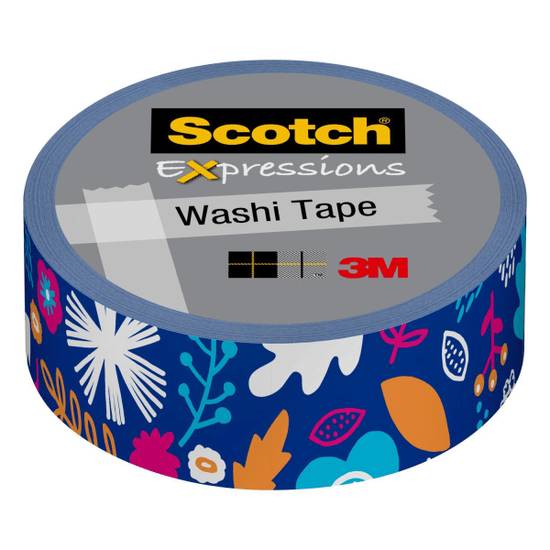 Scotch Expressions Washi Tape, 0.59" X 32.75', Mod Flowers