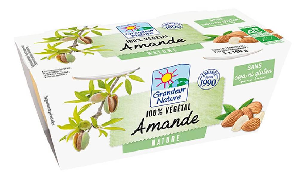 Grandeur Nature - Dessert végétal aux amandes nature bio (2 x 100g)
