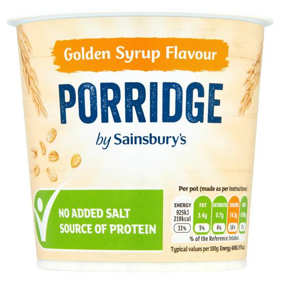 Sainsbury's Porridge Pot Golden Syrup 64g