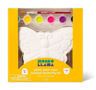 Mondo Llama Paint-Your-Own Ceramic Butterfly Craft Kit With Brush 8+ Up (15.6 ml)