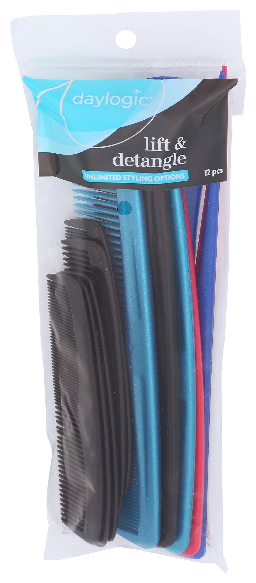 Daylogic Lift & Detangle Style Hair Combs (12ct) (assorted)