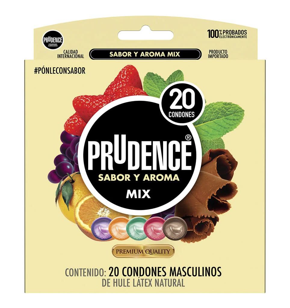Prudence · Condones con sabor y aroma mix (20 un)
