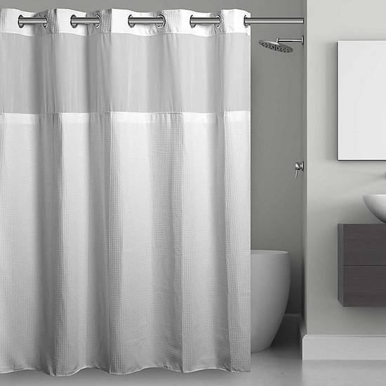 Hookless® Waffle 71-Inch x 74-Inch Fabric Shower Curtain in White