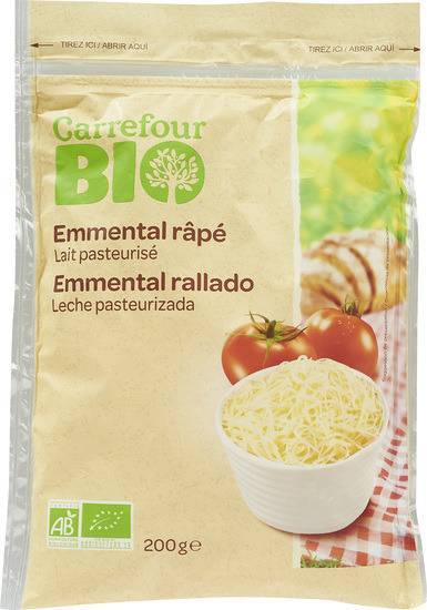 Carrefour Bio - Emmental râpé au lait pasteurisé