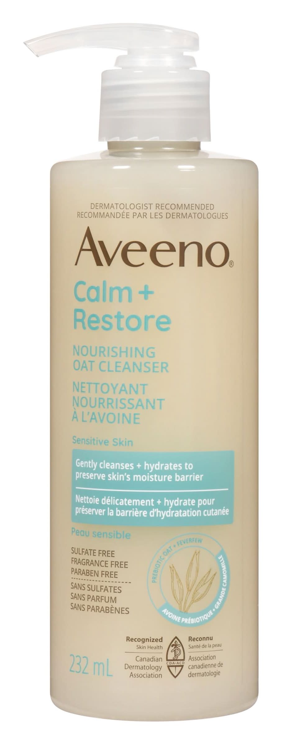 Aveeno nettoyant nourrissant à l'avoine calm+restore (232ml) - calm+restore nourishing oat cleanser (232 ml)