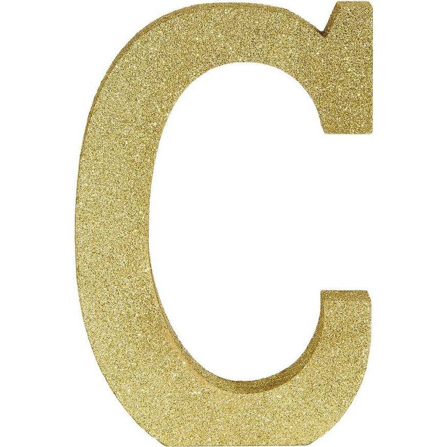 Glitter Gold Letter C Sign