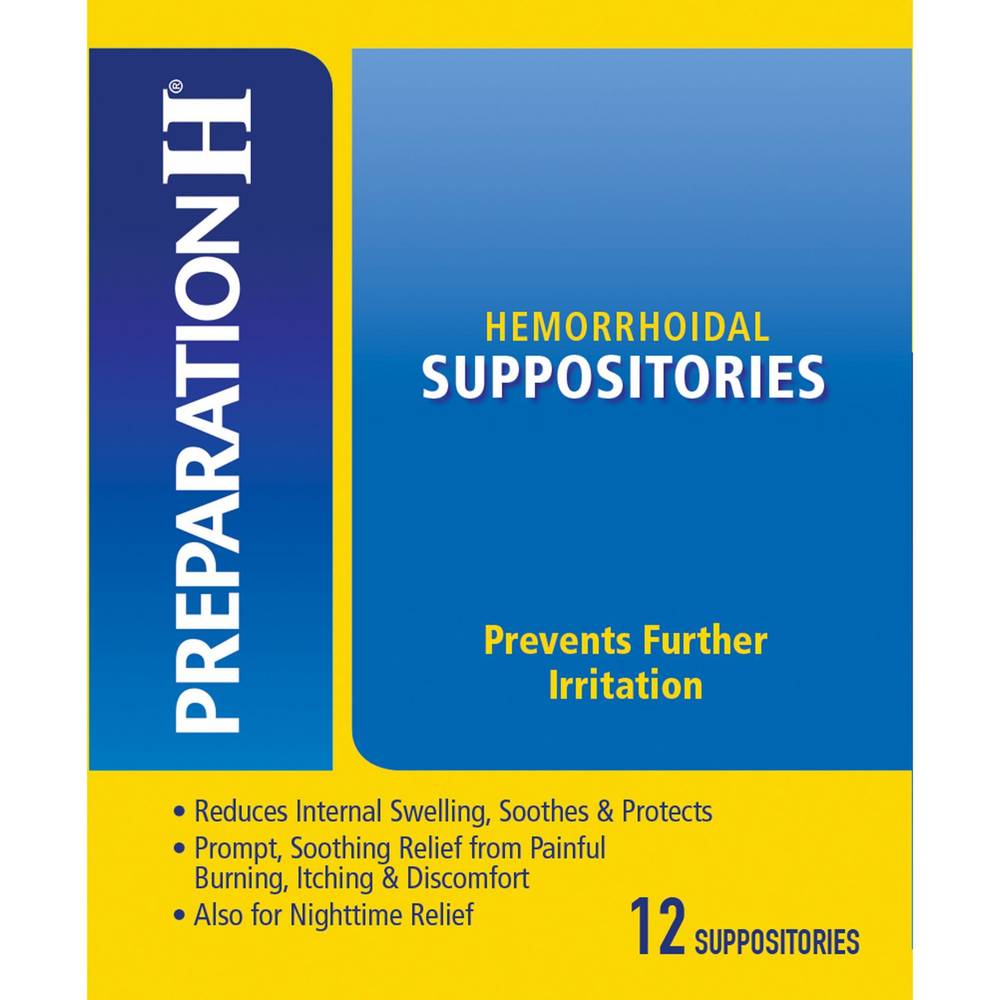 Preparation H Hemorrhoidal Suppositories, 12 Ct