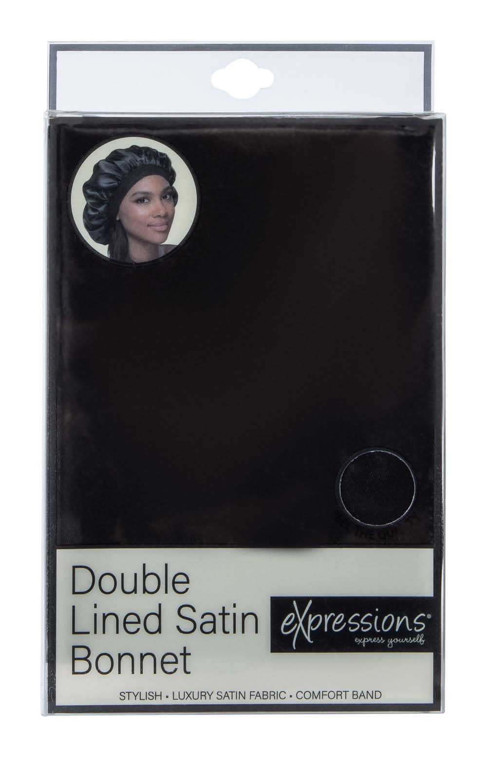 Double Lined Satin Bonnet Black