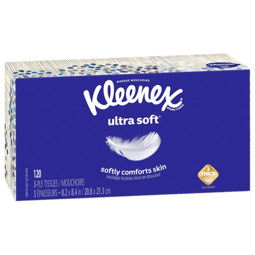 Kleenex Ultra Soft 3-ply Tissues (120 ct)