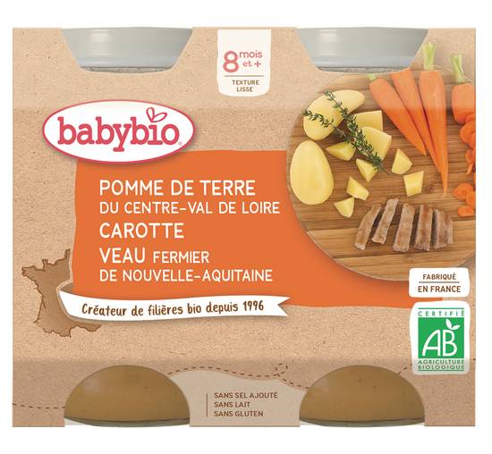 Babybio - Pomme de terre du centre val de Loire carotte veau fermier de nouv