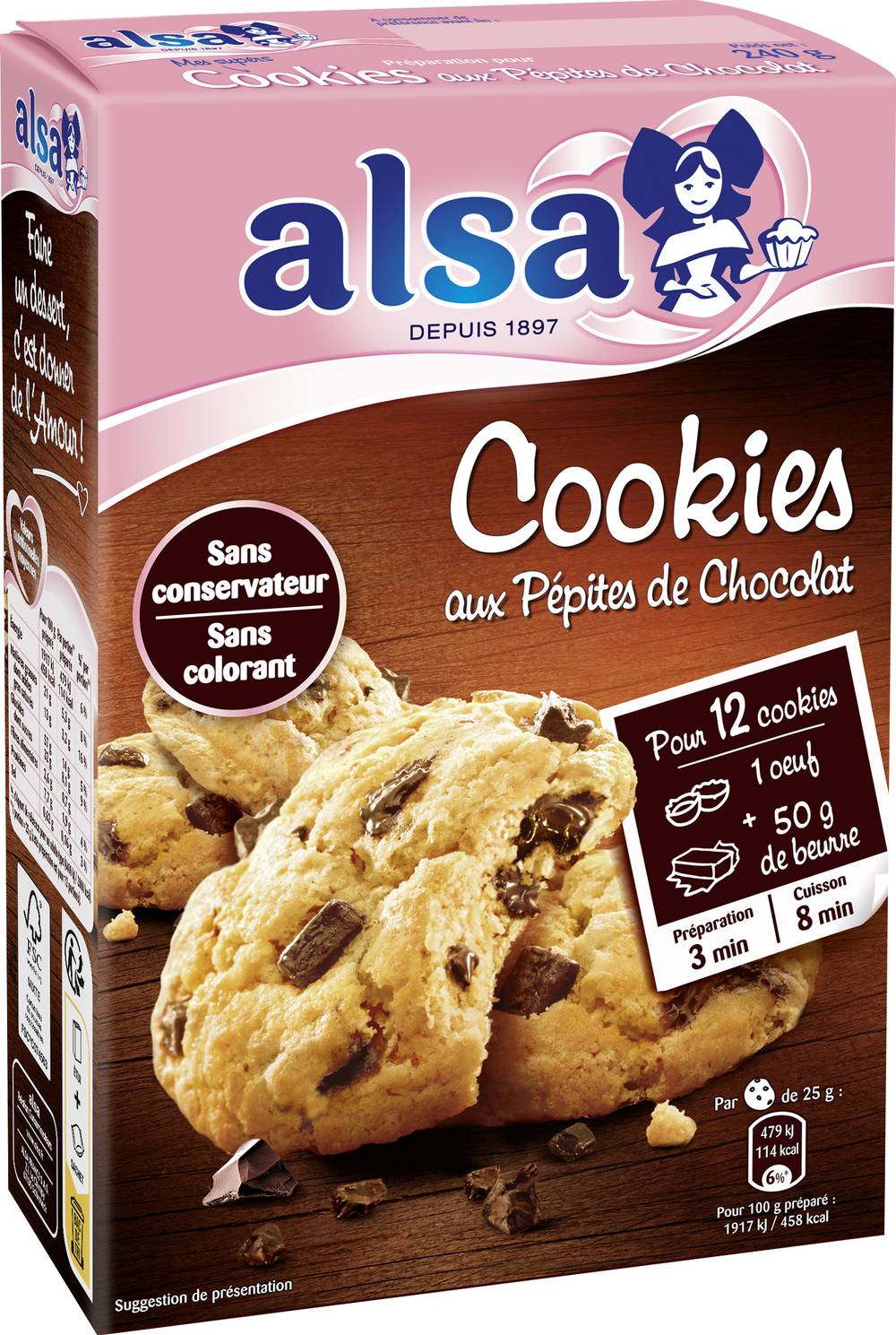Alsa - Préparation pour gâteau et cookies (240g)
