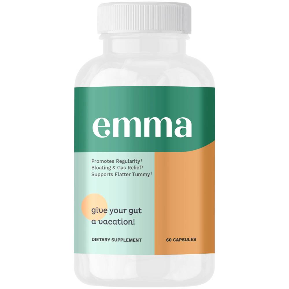 EMMA Daily Digestive Gut Health - Promotes Regularity Bloating & Gas Relief Capsules (60 ct)