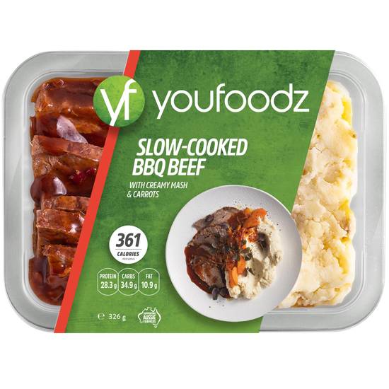Youfoodz Slow Cooked Bbq Beef & Mash 326g