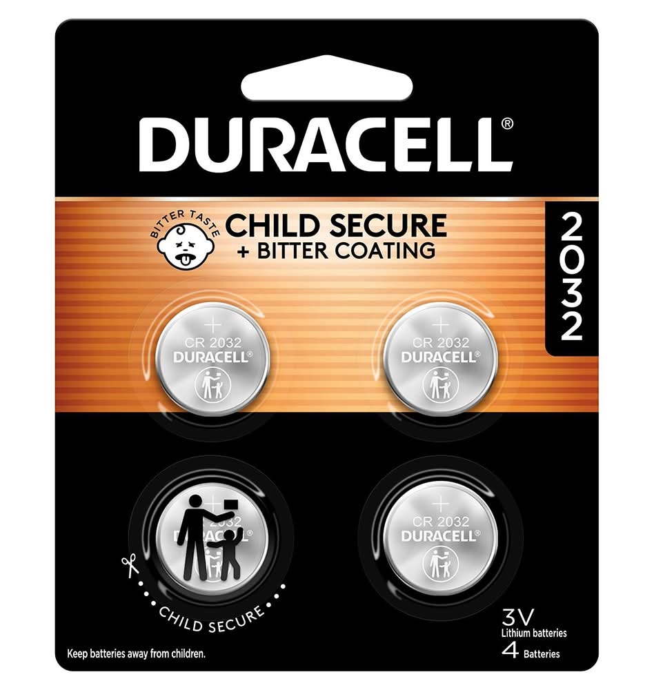 Duracell Lithium CR2032 Coin Batteries 4 -Pack