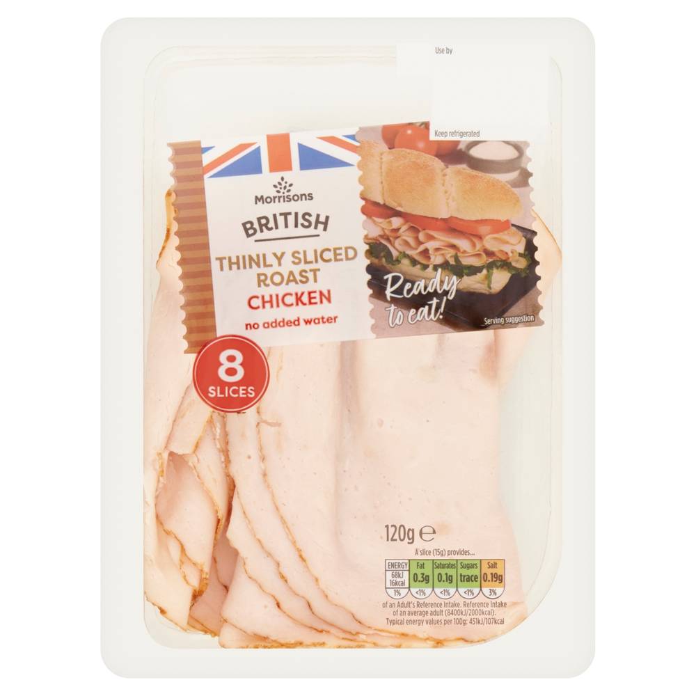 Morrisons British Thinly Sliced Roast Chicken Slices (8 pack)