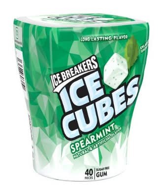 Ice Breakers Sugarfree Spearmint Gum Cubes 40 CT