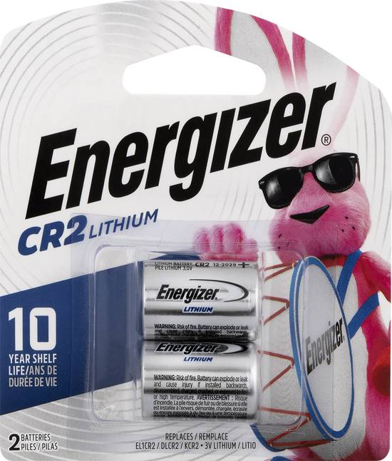 Energizer Cr2 Lithium Batteries, 2 ct