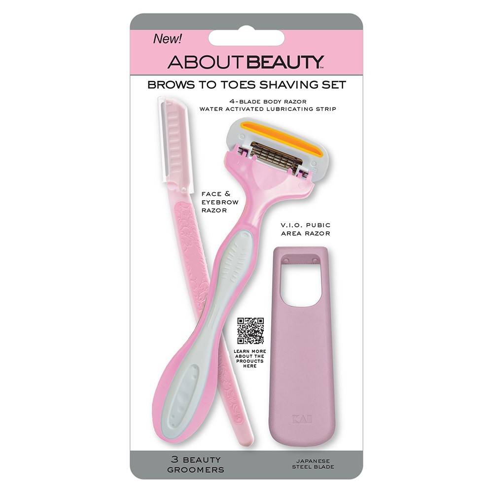About Beauty Womens Brows To Toes Shaving Kit (3 ct)