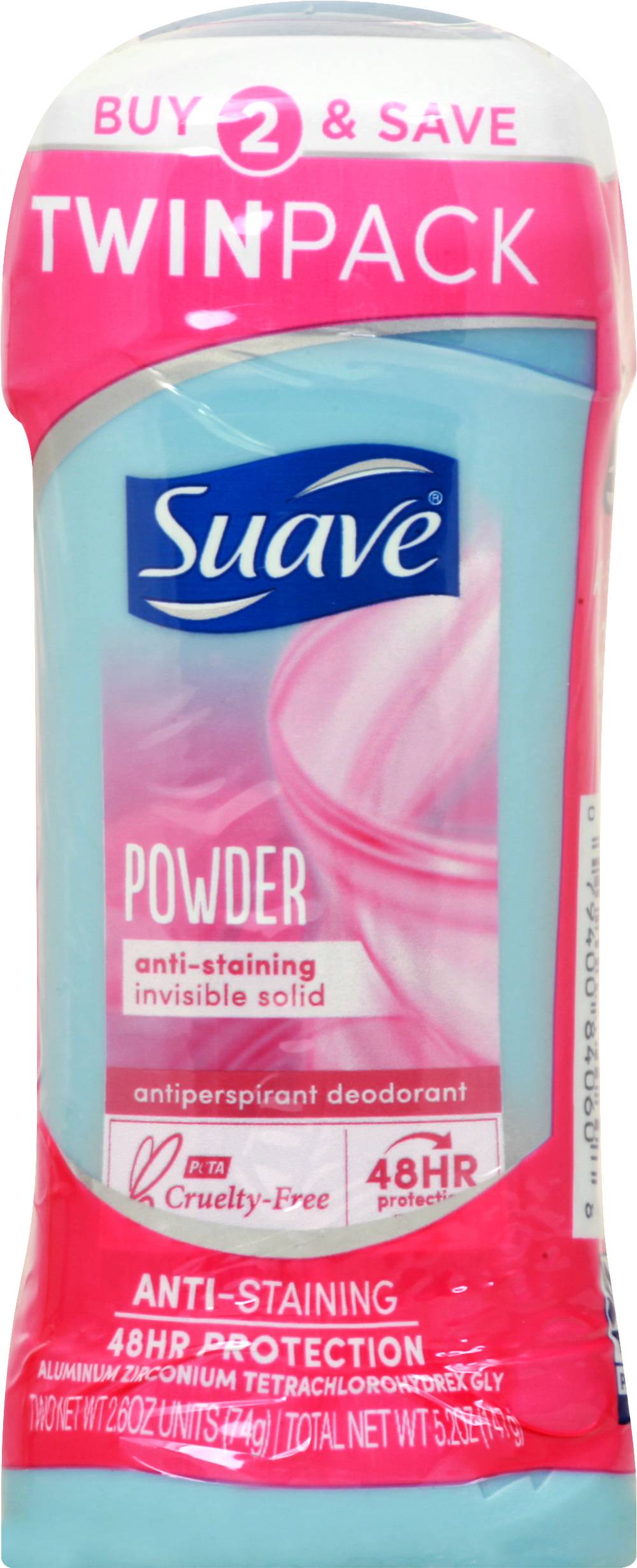 Suave Invisible Solid Powder 24 Hour Protection Antiperspirant Deodorant Stick