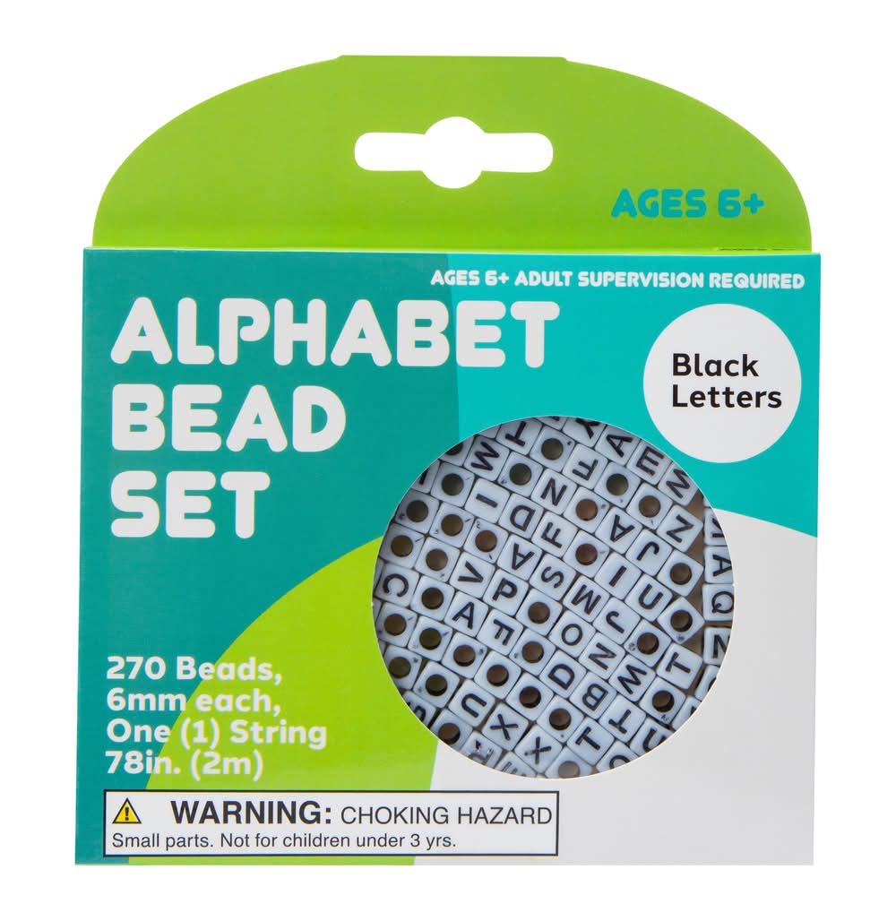 Alphabet Beads Set 270-Count Black