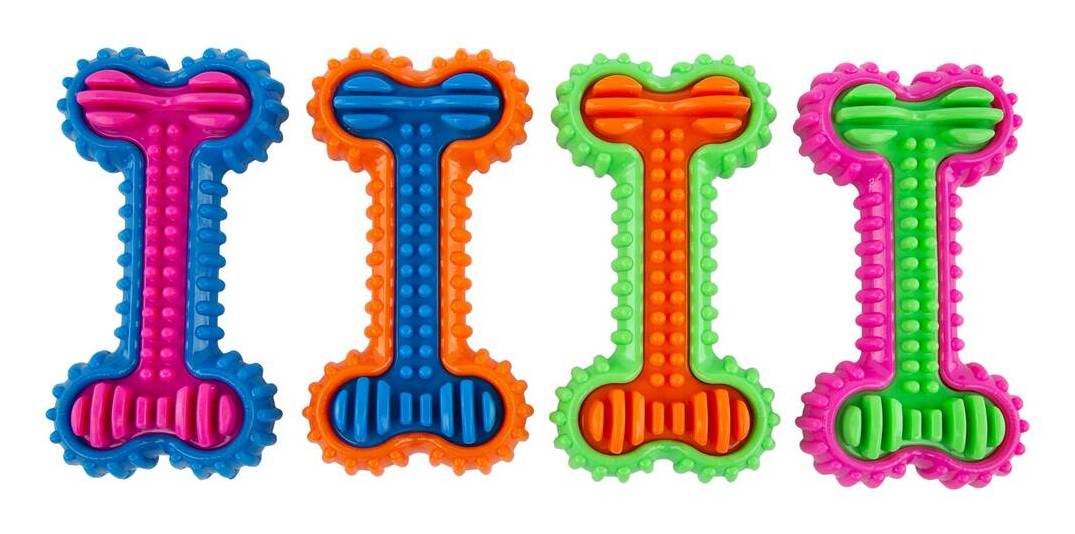 Play On Rubber Bone Dog Toy, Assorted