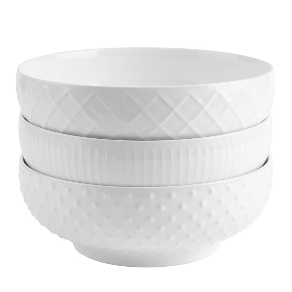 Trudeau Porcelain Serving Bowls - 3 Piece