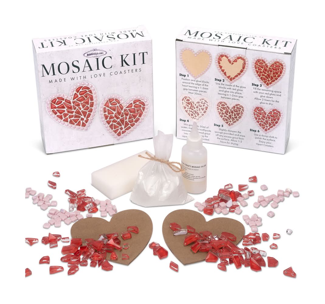 Mandala Art Made With Love Heart Coaster Mosaic Craft Kit