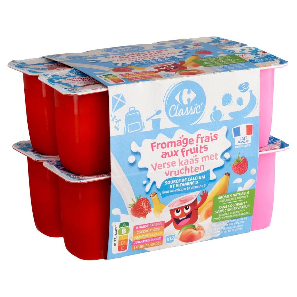 Carrefour Classic'' Fromage Frais aux Fruits 12 x 50 g