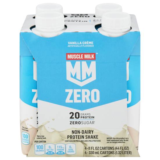 Muscle Milk Zero Sugar Protein Shake (4 ct, 11 fl oz) (vanilla creme )