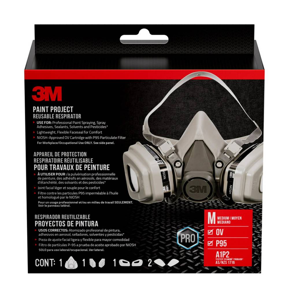 3M P95 Paint Project Reusable Respirator, Medium