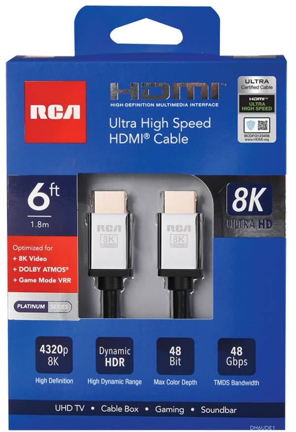 RCA 8K Ultra High-Speed HDMI Cable 6'
