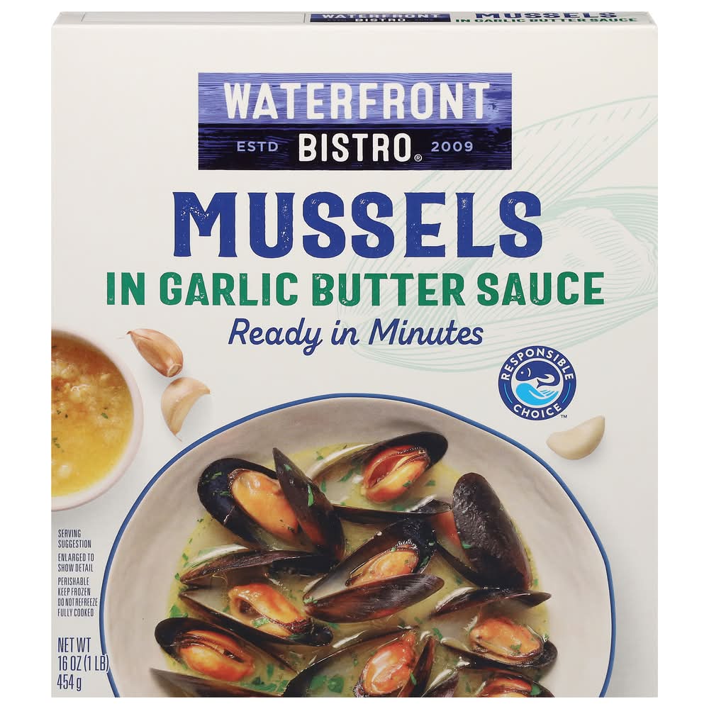 Bistro Waterfront Mussels, Garlic Butter Sauce (16 oz)
