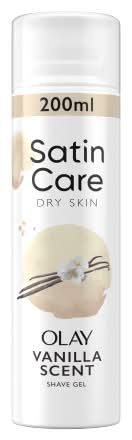 Gillette Satin Care Women's Shave Gel, Vanilla Scent With Olay (200ml)