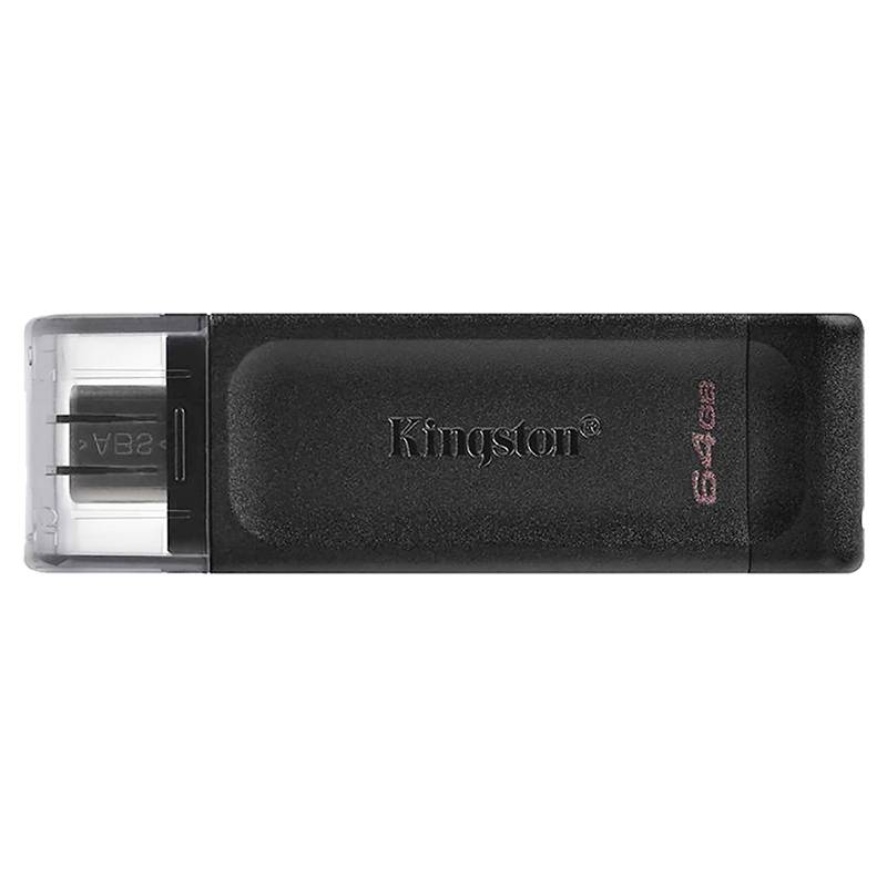 Kingston Datatraveler Usb-C Flash Drive - 64 Gb - Dt70/64Gbcr, Black