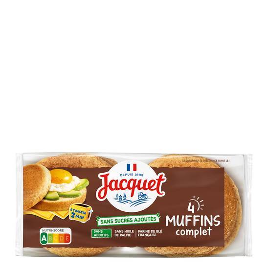 Jacquet - Pains muffins complet (4 pièces)