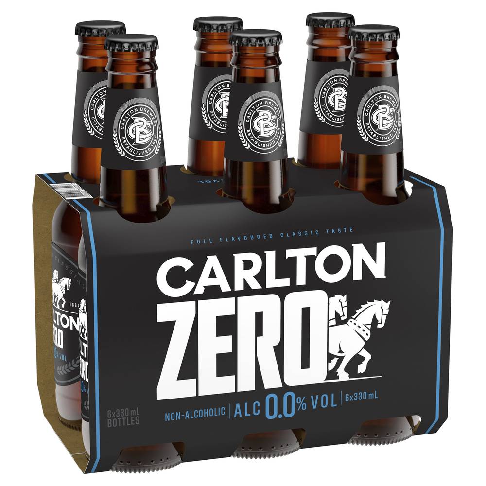 Carlton Zero Bottle 330mL x Pack 6