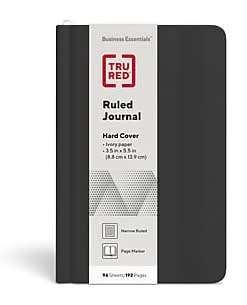 TRU RED™ Small Hard Cover Ruled Journal, Black (TR54770)