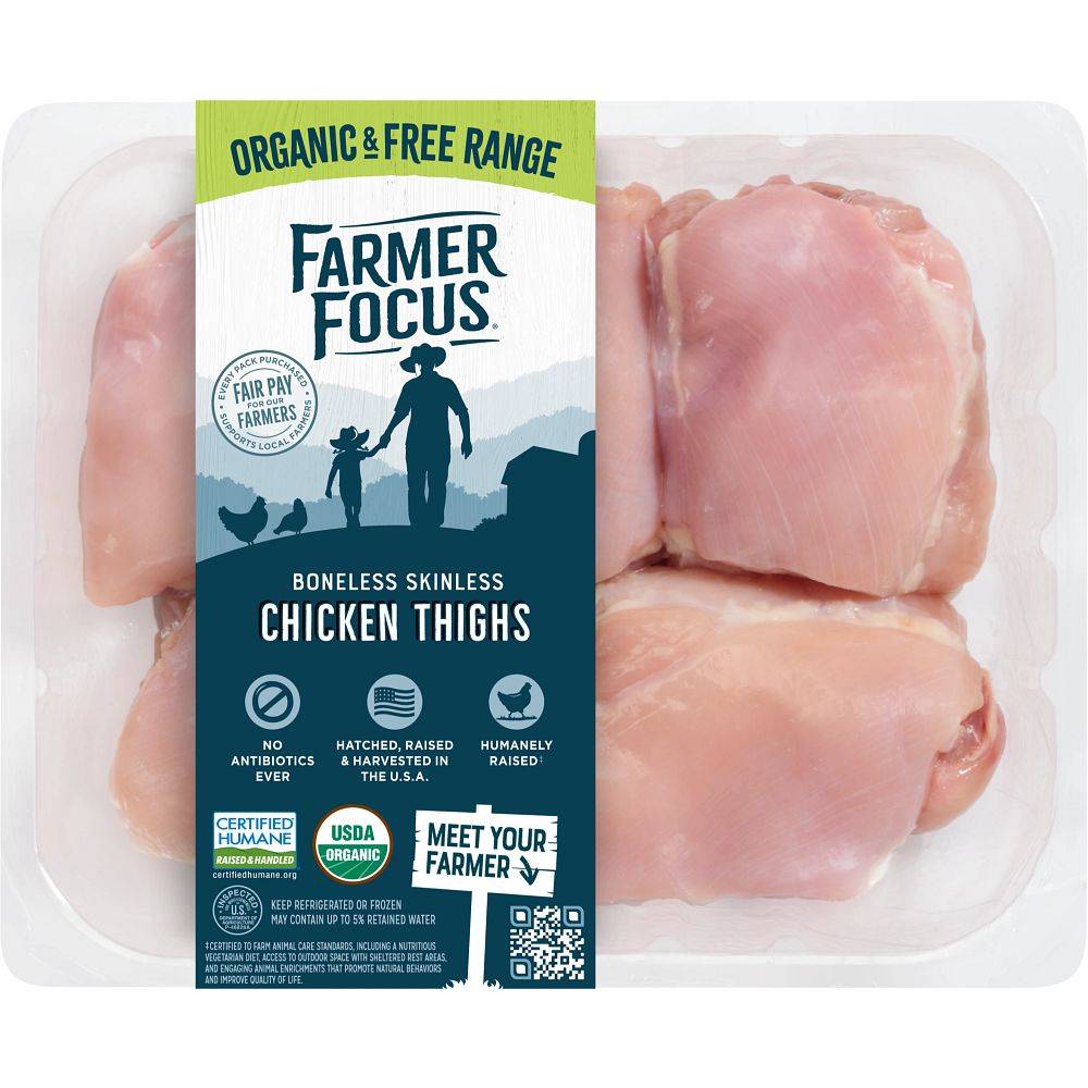 Farmer Focus Organic Boneless Chicken Thighs